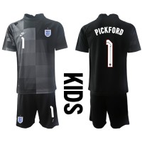 England Jordan Pickford #1 Torwart Fußballbekleidung Heimtrikot Kinder WM 2022 Kurzarm (+ kurze hosen)